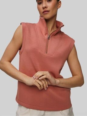 Varley NWT MAGNOLIA HALF ZIP TANK 2.0 butter soft stretch lightweight sz XL